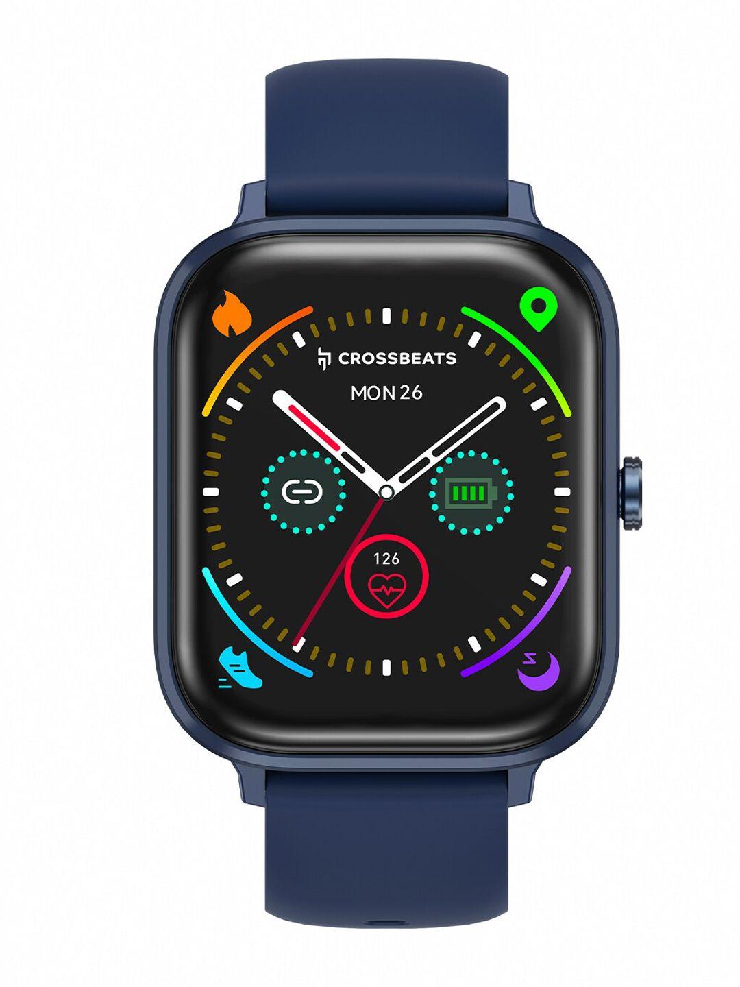 crossbeats blue ignite grande 1.75 amoled display, bt calling, 200+ watch faces smartwatch
