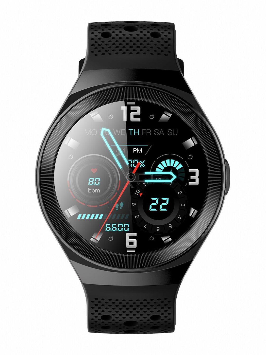 crossbeats unisex black orbit sports bluetooth in-app gps multiple tracking smart watch