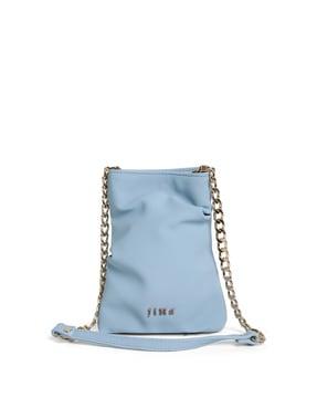 crossbody bag with brand-plaque & chain strap