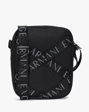 crossbody bag with logo webbing