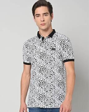 crowbar print slim fit polo t-shirt