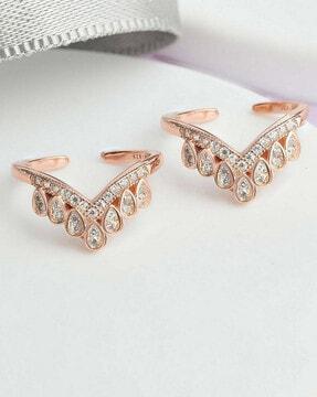 crown rose gold silver toe rings