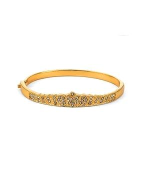 crown-shaped crystal-studded kada bracelet