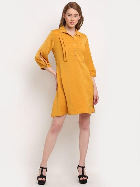crozo by cantabil mustard shirt dress