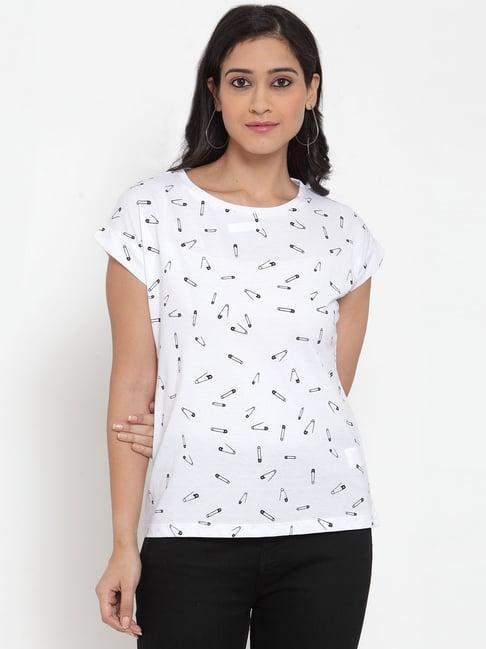 crozo by cantabil white printed top