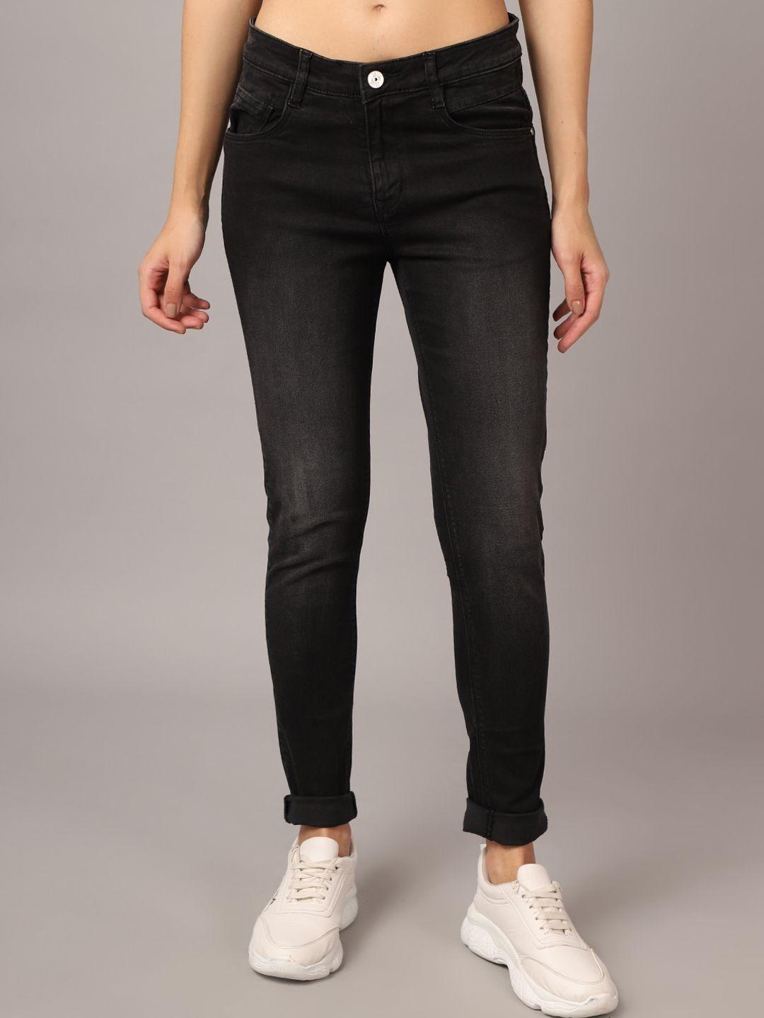 crozo by cantabil women black low-rise light fade jeans