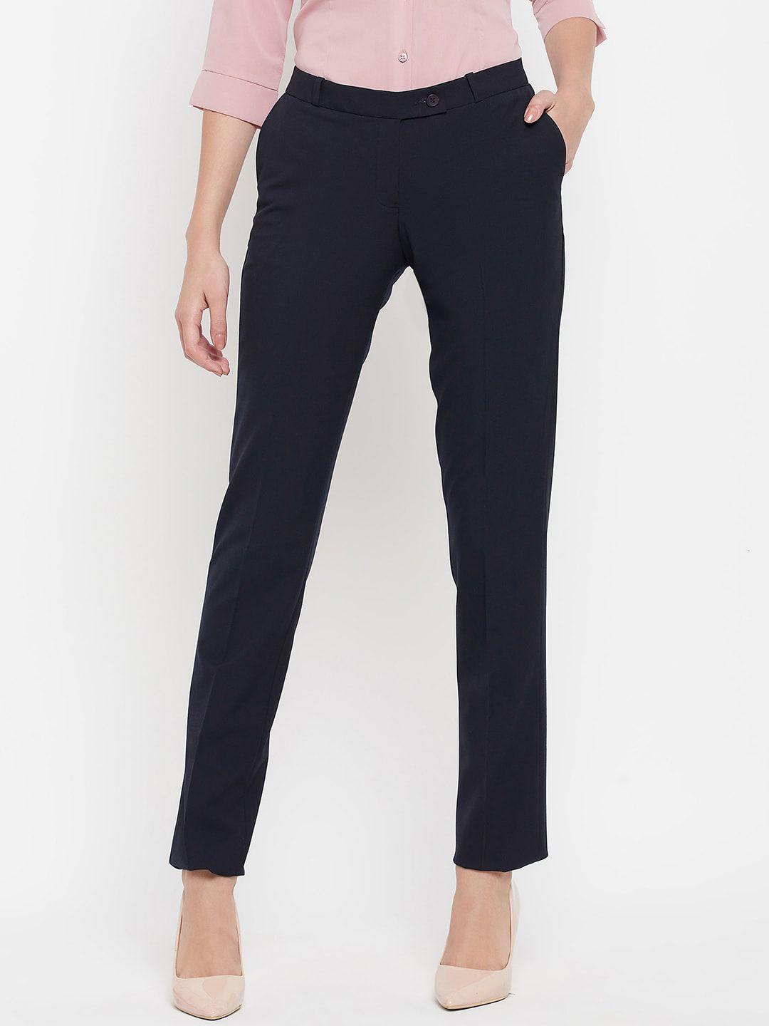 crozo by cantabil women mid-rise formal trousers