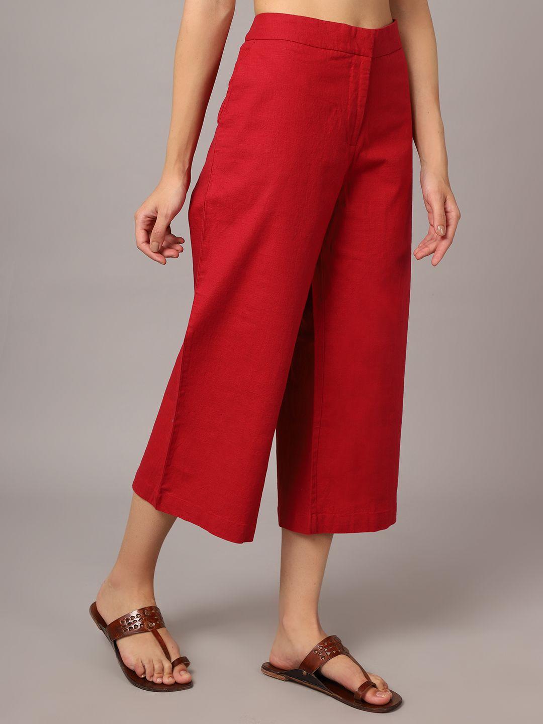 crozo by cantabil women red trousers
