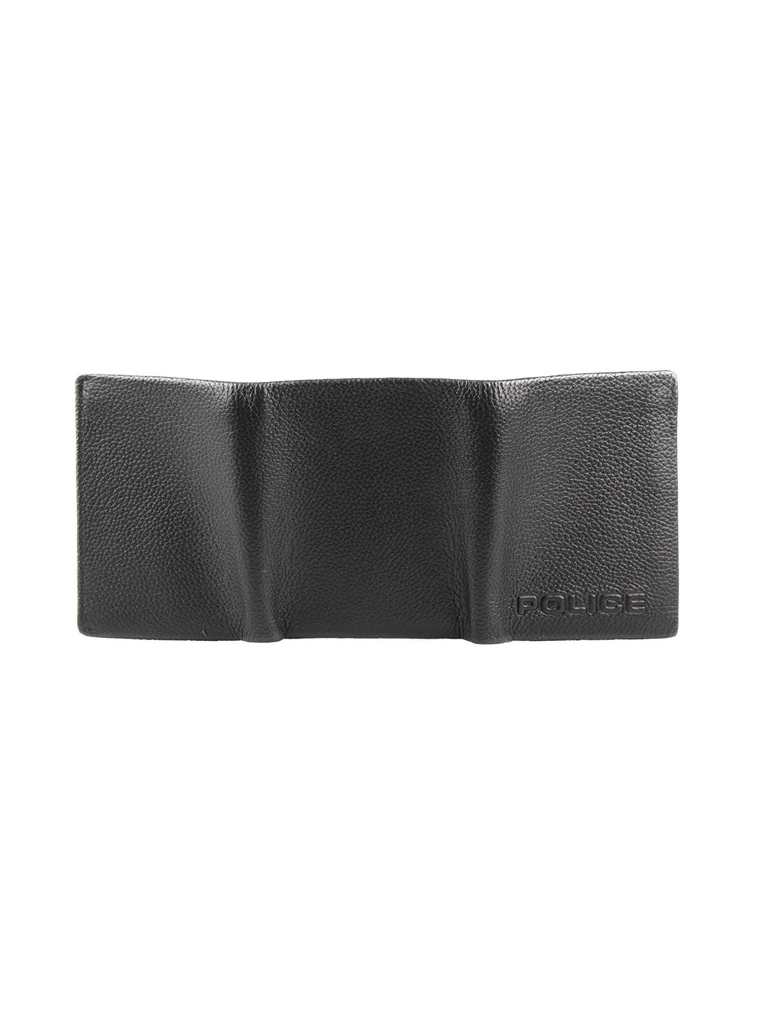cruiser tri fold black leather men wallet