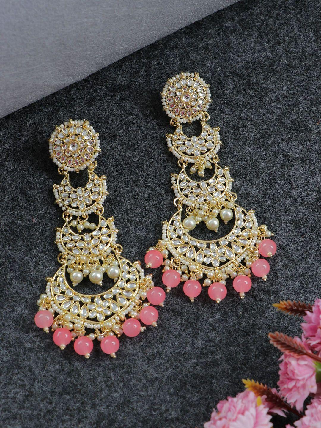crunchy fashion gold-plated contemporary chandbalis earrings
