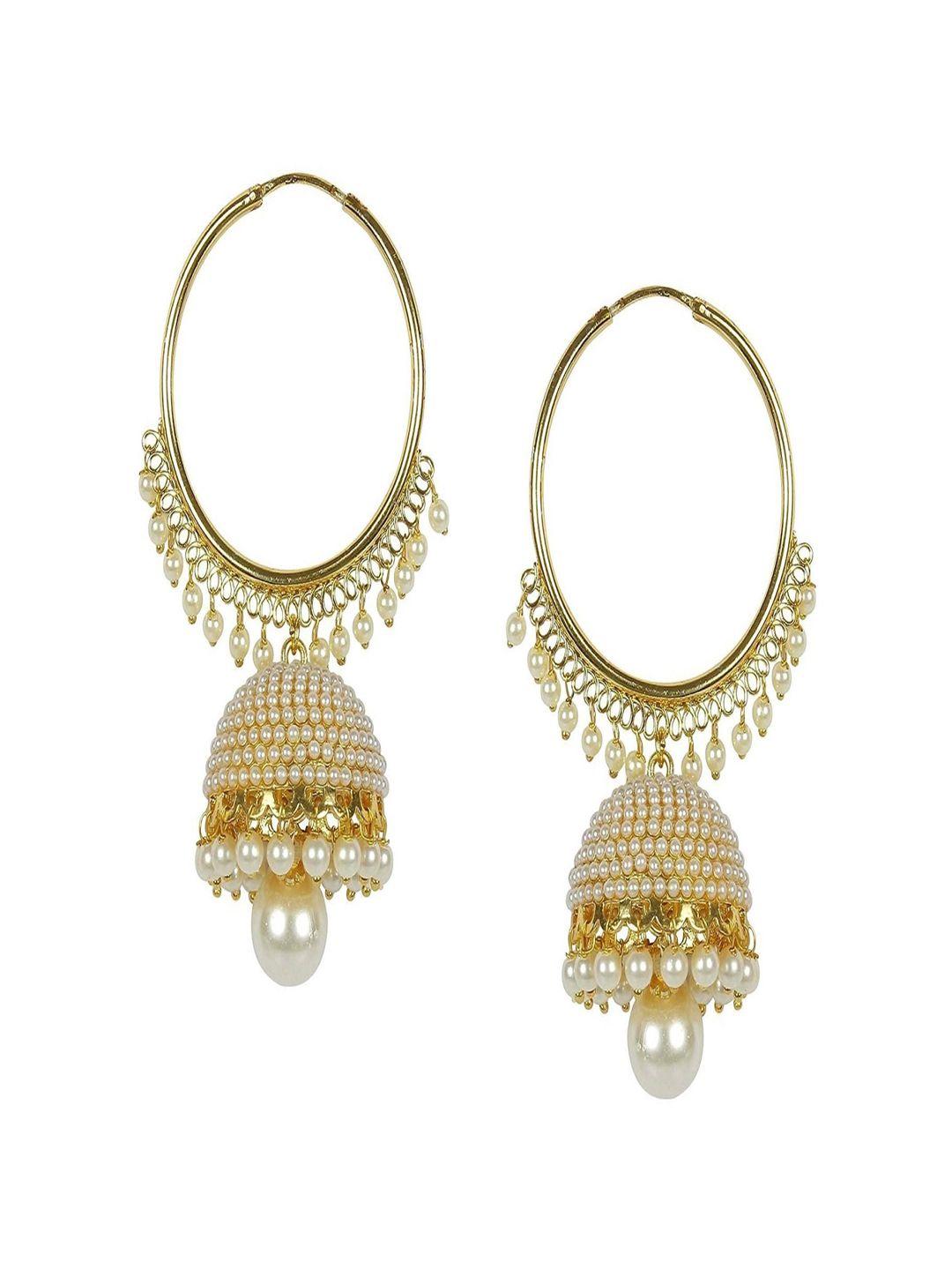 crunchy fashion gold-plated dome shaped jhumkas earrings