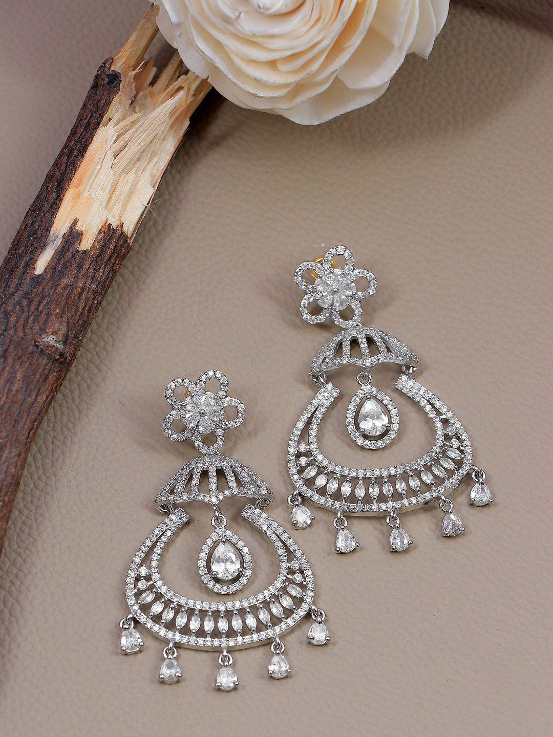 crunchy fashion silver-toned contemporary chandbalis earrings