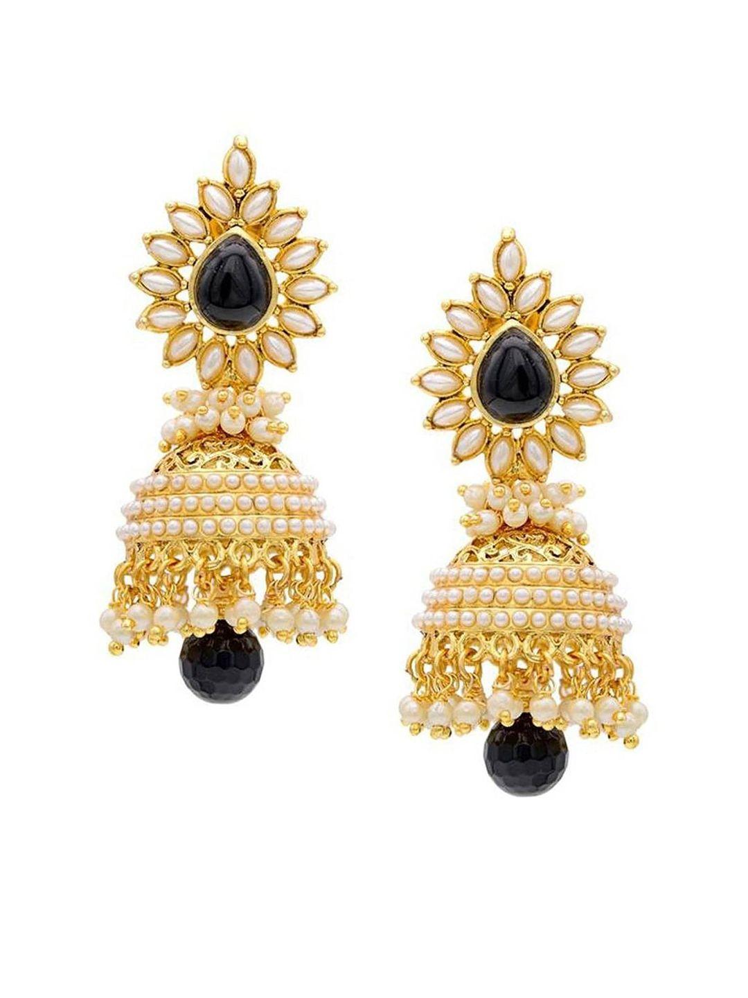 crunchy fashion black contemporary jhumkas earrings