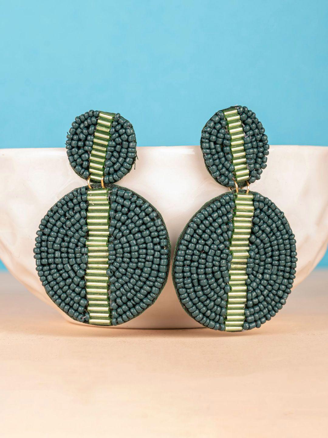 crunchy fashion fabric circular drop earrings