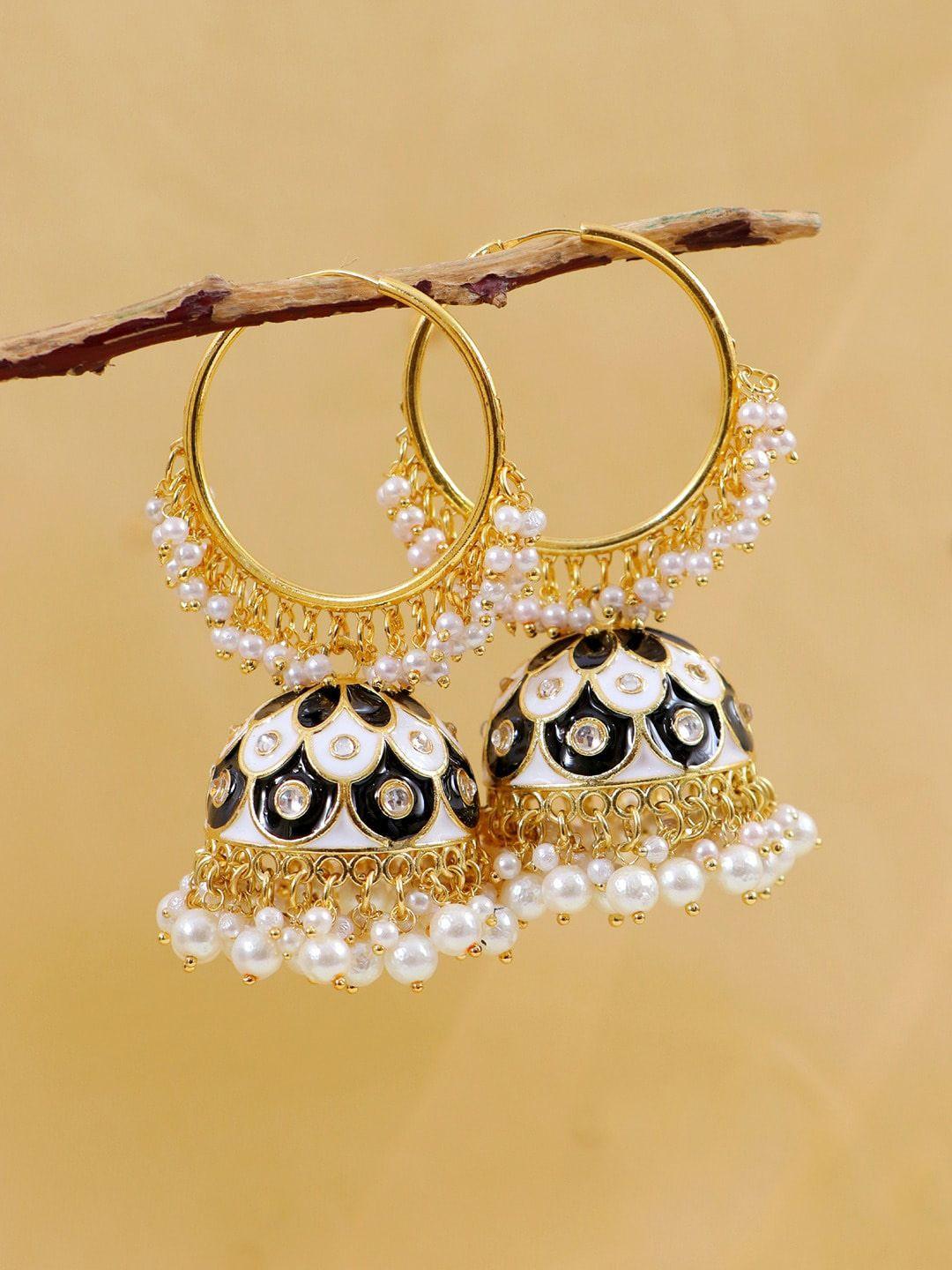crunchy fashion gold-plated classic jhumkas earrings