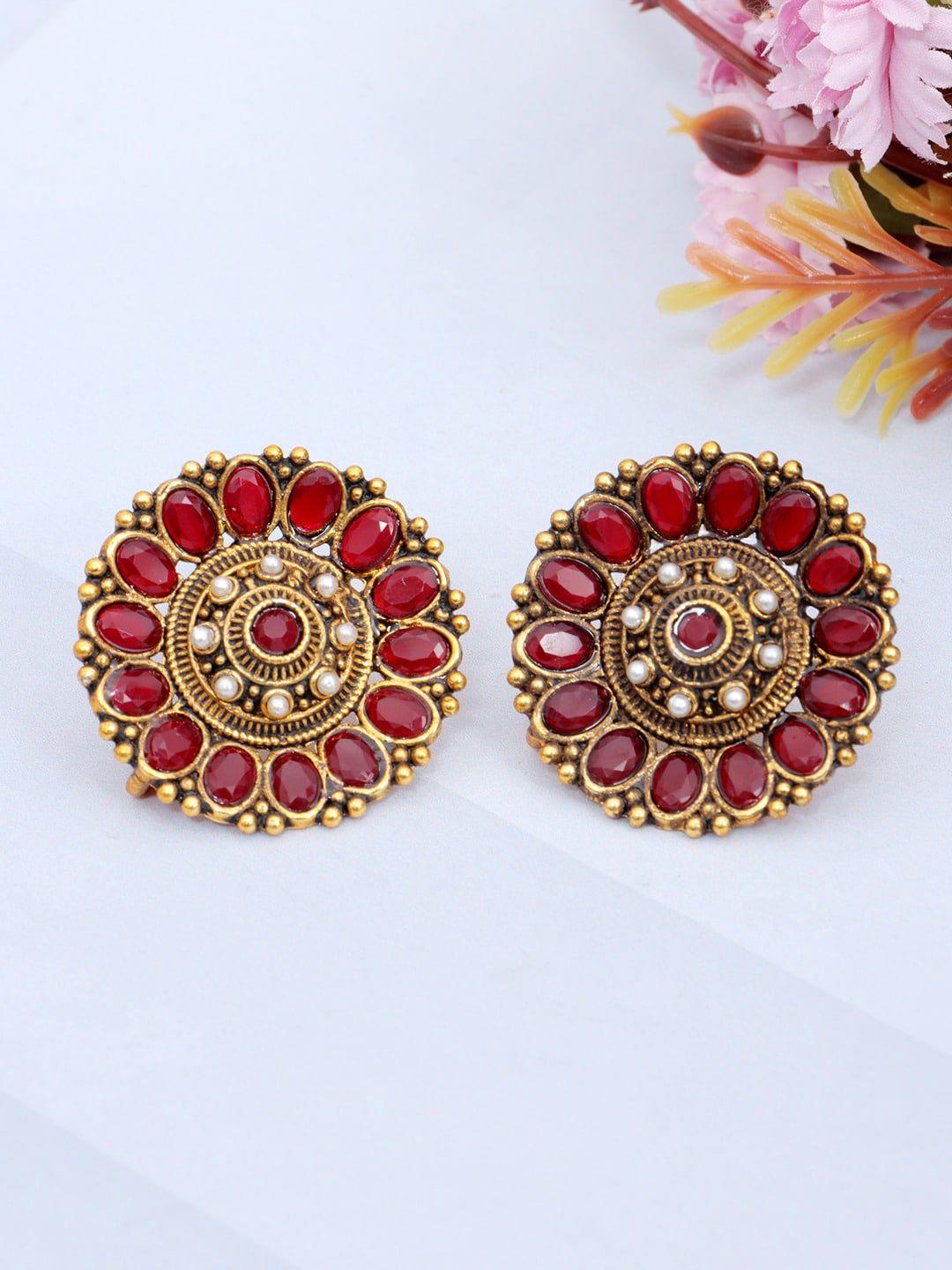 crunchy fashion gold plated classic studs earrings