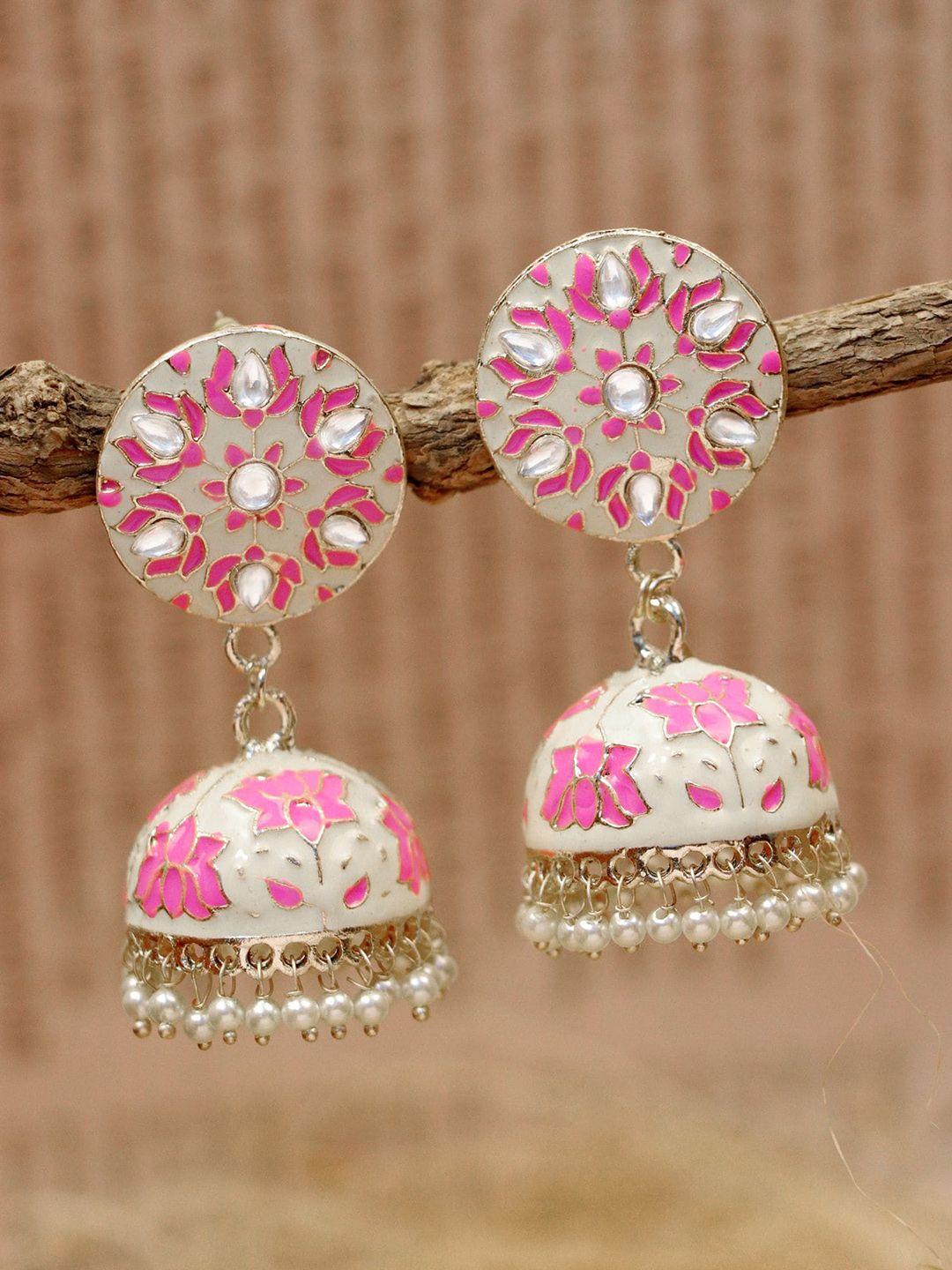 crunchy fashion gold plated dome shaped jhumkas earrings