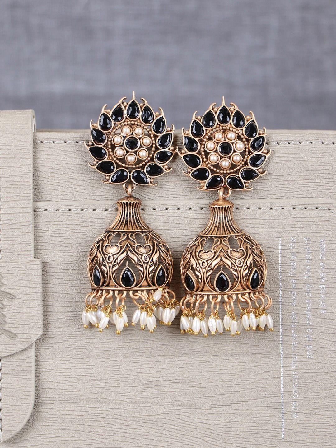 crunchy fashion gold plating classic jhumkas earrings