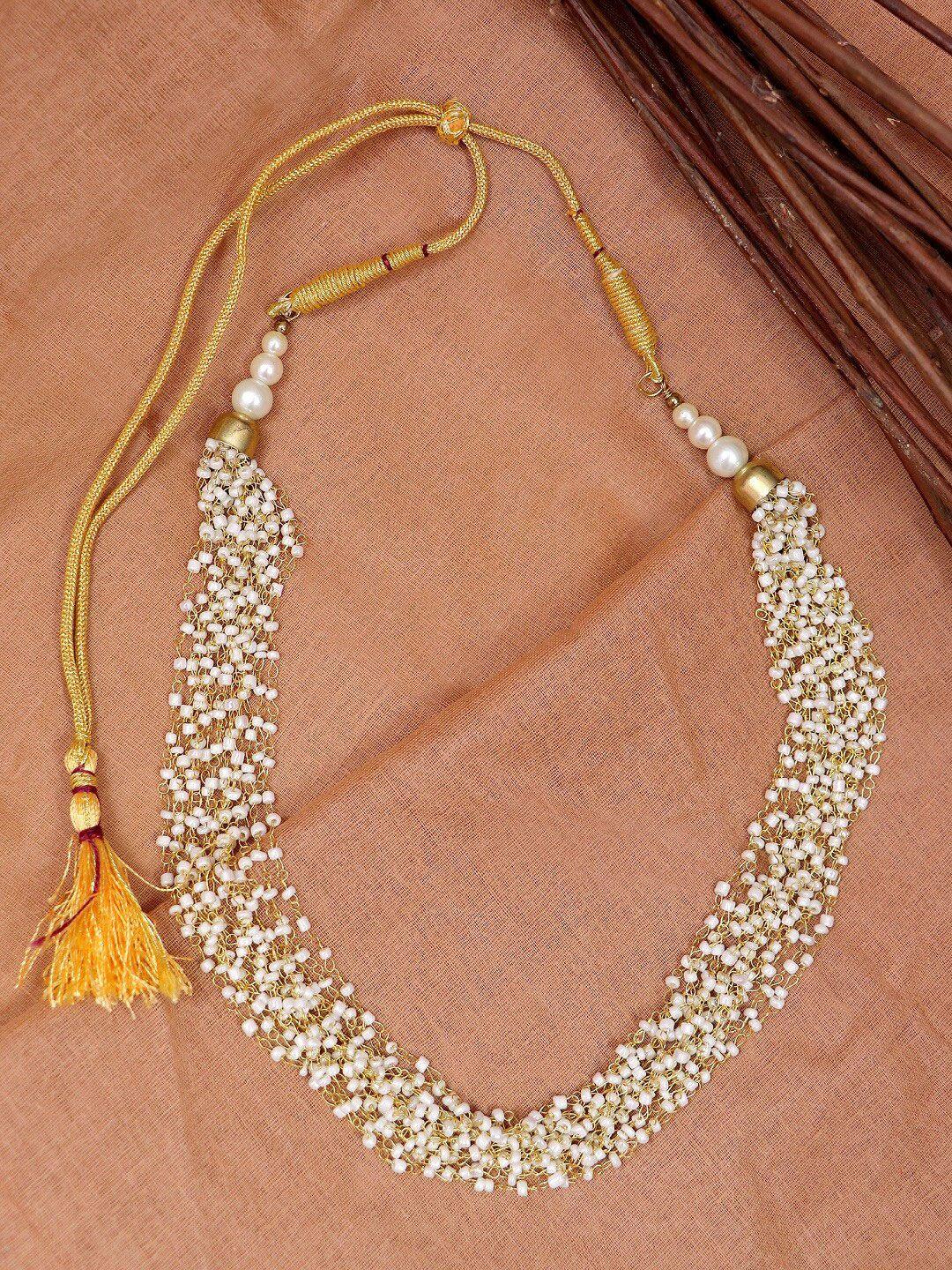 crunchy fashion gold-toned & white gold-plated handcrafted necklace