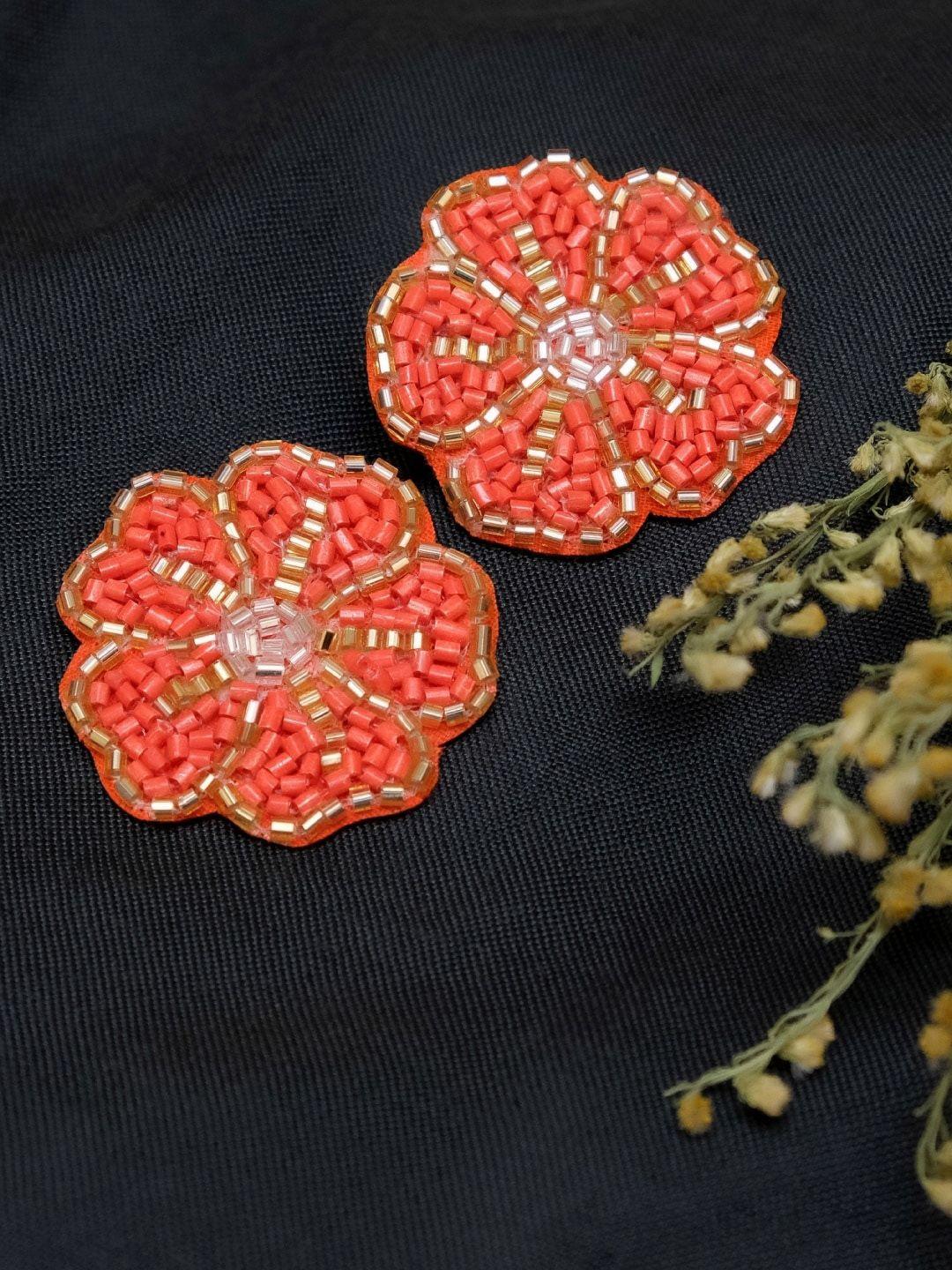 crunchy fashion orange contemporary studs