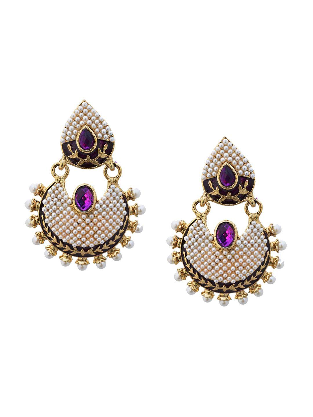 crunchy fashion purple contemporary drop earrings