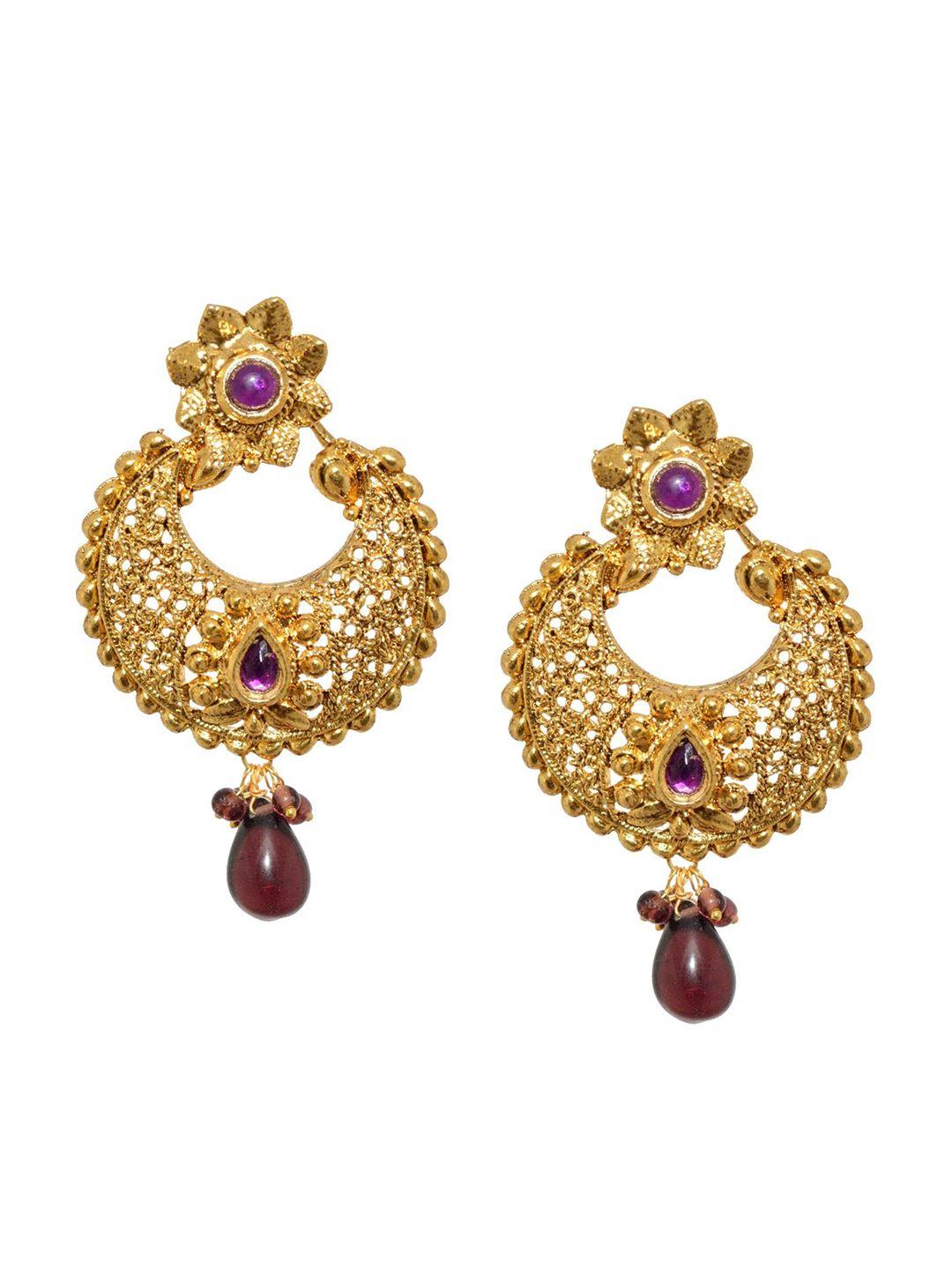 crunchy fashion purple contemporary drop earrings