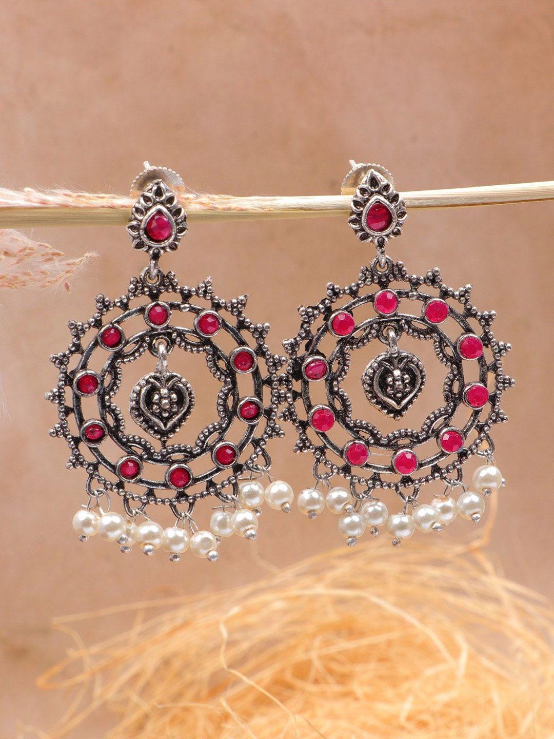 crunchy fashion silver-plated oxidised classic drop earrings