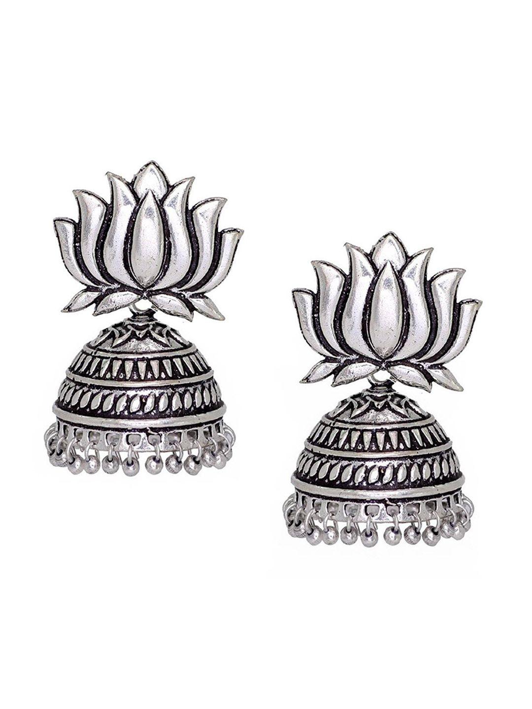 crunchy fashion white contemporary jhumkas earrings