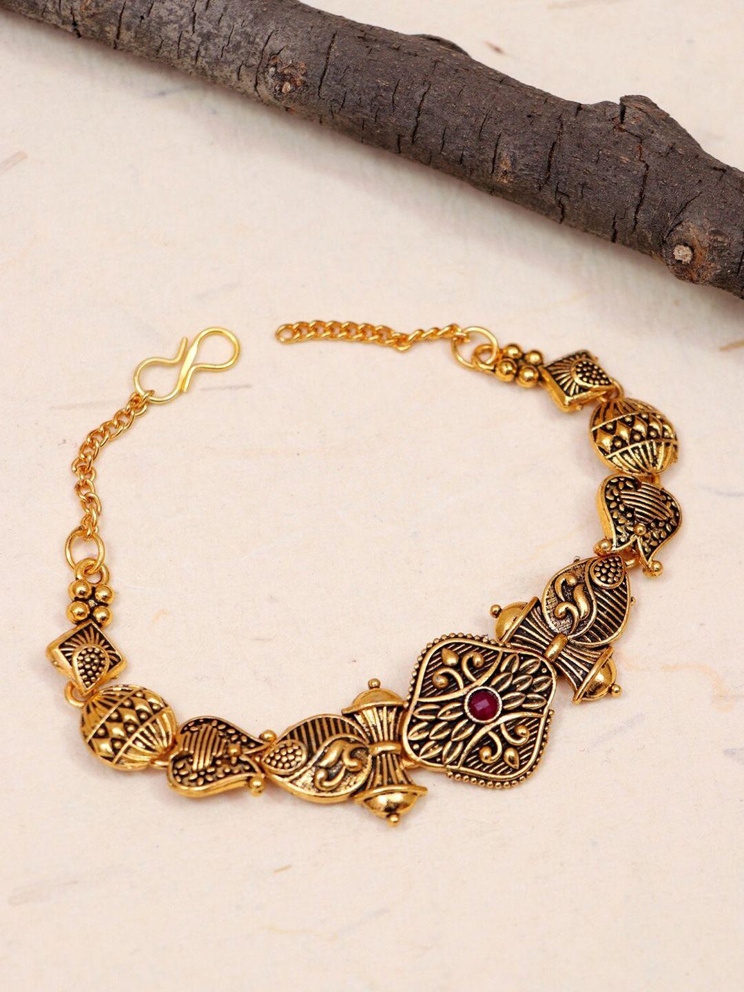 crunchy fashion women gold-toned enamelled gold-plated wraparound bracelet