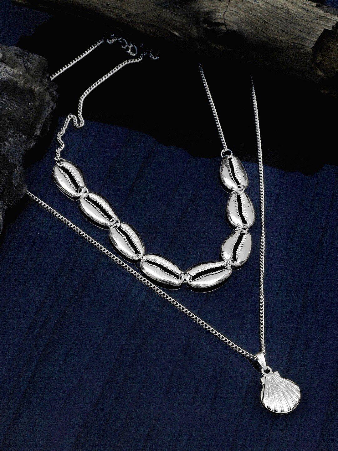 crunchy fashion women silver-plated oxidized layered chain
