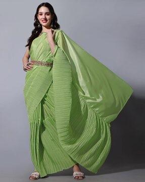 crushed chiffon saree