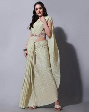 crushed chiffon saree