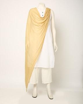 crushed dupatta with beaded hems