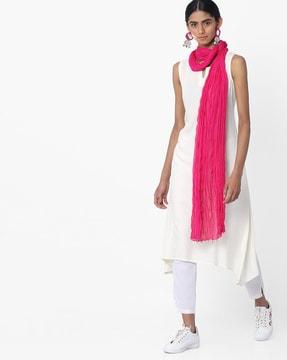 crushed dupatta with beaded hems