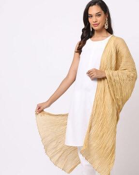 crushed dupatta with beaded tassels