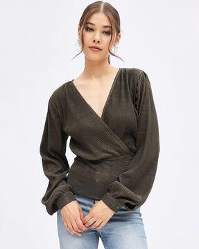 crushed top with cuffed sleeves