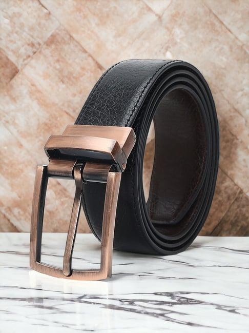 crusset black formal belt for men