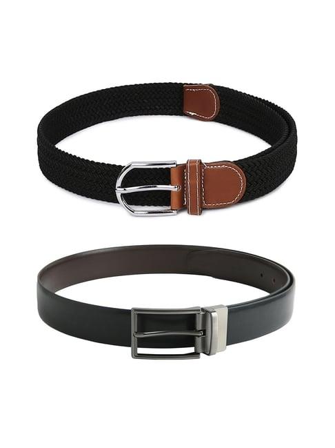 crusset multicolor casual & formal reversible belt - pack of 2