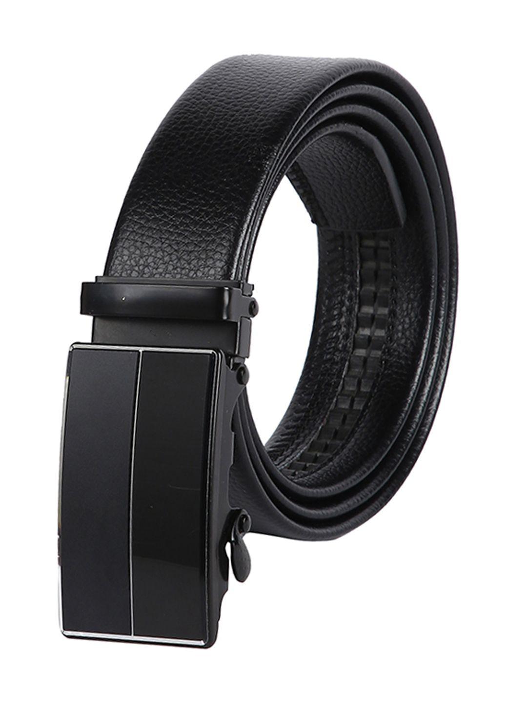 crusset men black textured belt