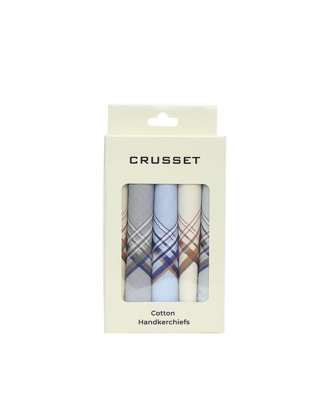 crusset men pack of 5 assorted cotton handkerchief