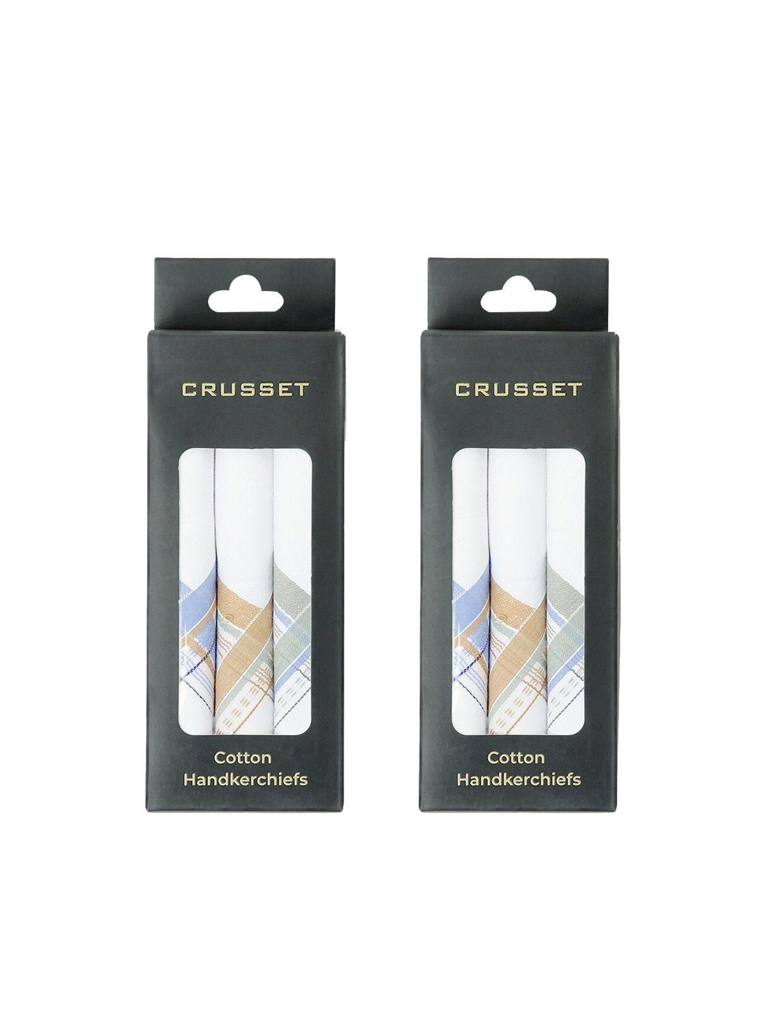 crusset men pack of 6 white handkerchiefs