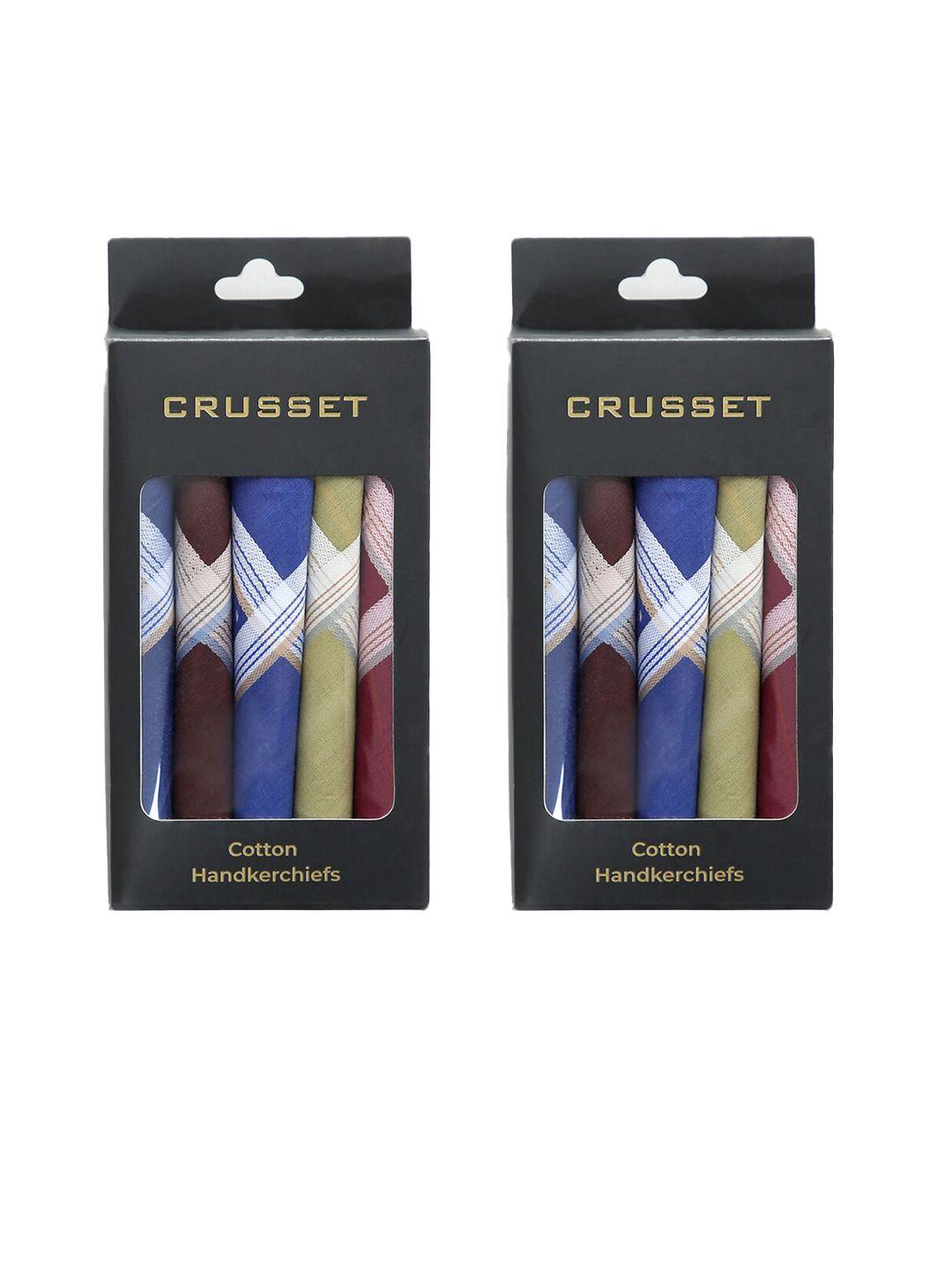 crusset men set of 10 assorted striped handkerchiefs