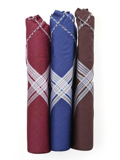 crusset multicolor cotton handkerchiefs - pack of 3