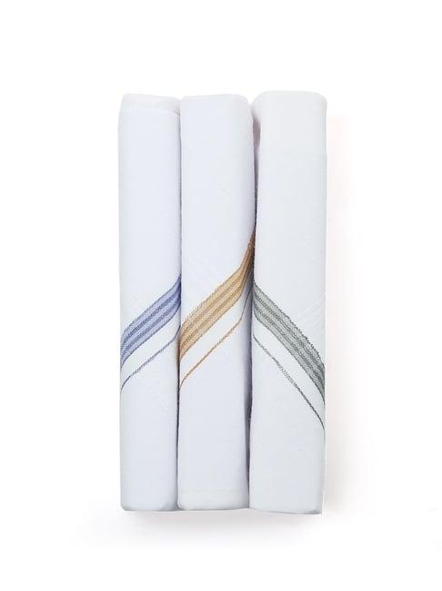 crusset white cotton handkerchiefs - pack of 3