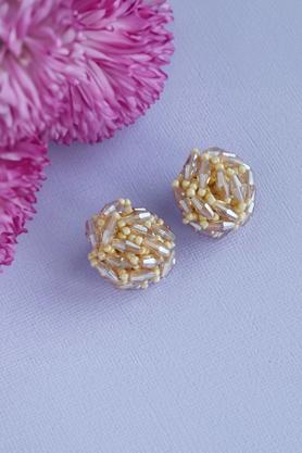 crystal and beads stud earrings