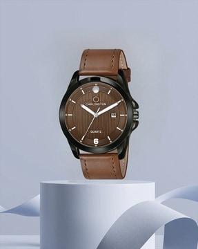 ct1040 analogue watch with leather strap