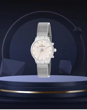 ct2017 water-resistant analogue watch with mesh strap