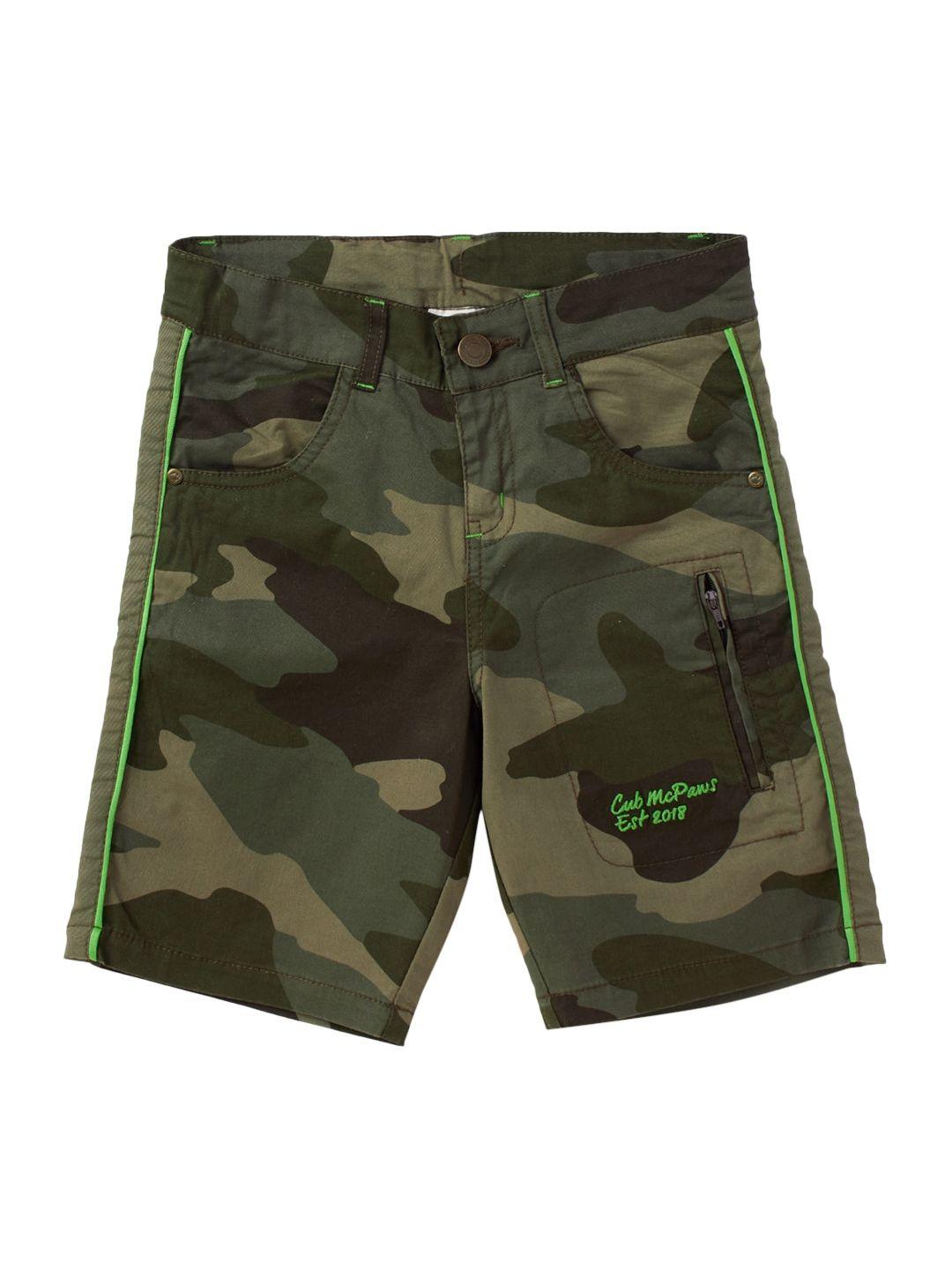cub mcpaws boys multicoloured camouflage printed shorts