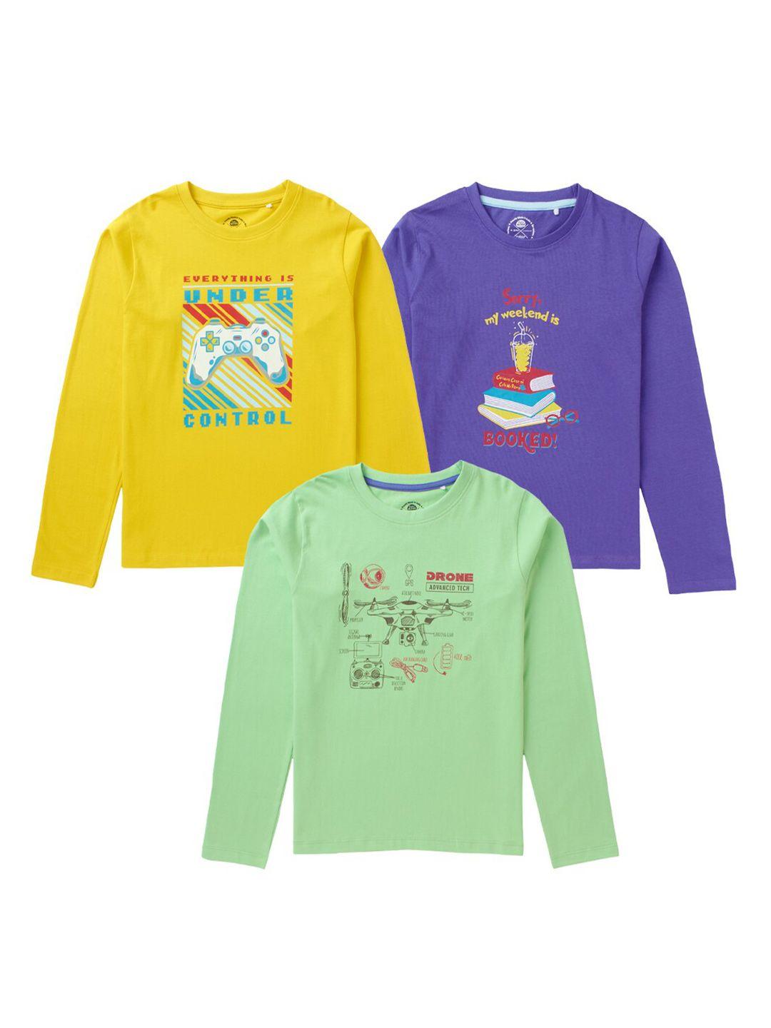 cub mcpaws boys pack of 3 multicoloured printed t-shirts