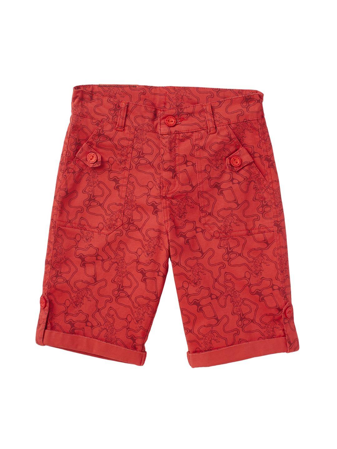 cub mcpaws boys red floral printed shorts